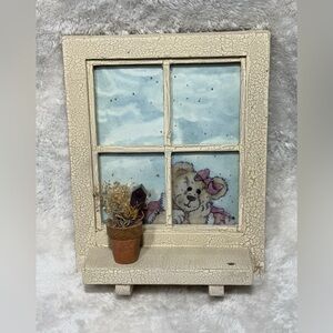 Boyd’s Bear Folk Art Photo Frame Window W/Shelf 9x7